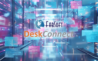 Fabsoft DeskConnect - illustration of documents in futuristic settings
