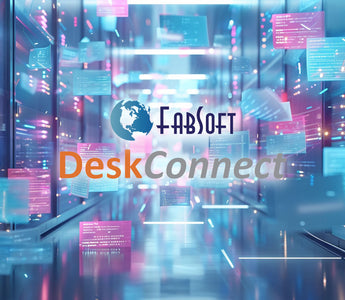 Fabsoft DeskConnect - illustration of documents in futuristic settings