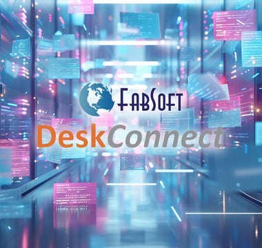 Fabsoft DeskConnect - illustration of documents in futuristic settings