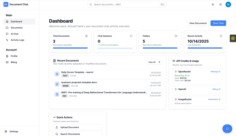 Document Chat - Transform documents into intelligent conversations with AI