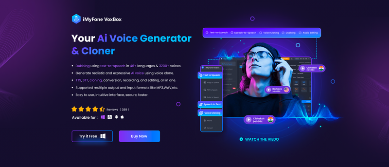 iMyFone VoxBox - AI Text To Speech Voice Generator & Voice Cloning