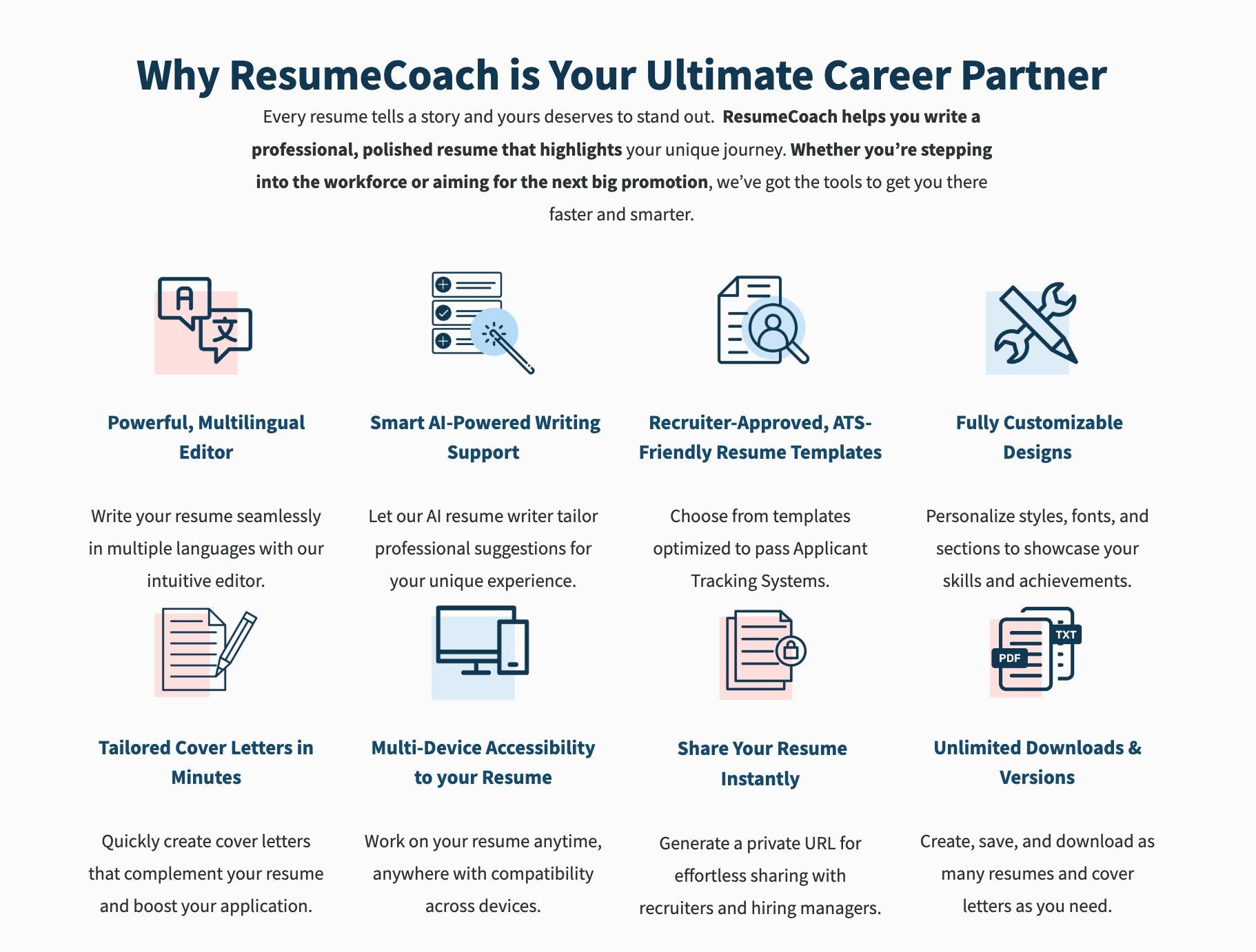 ResumeCoach: The perfect resume and cover letter maker