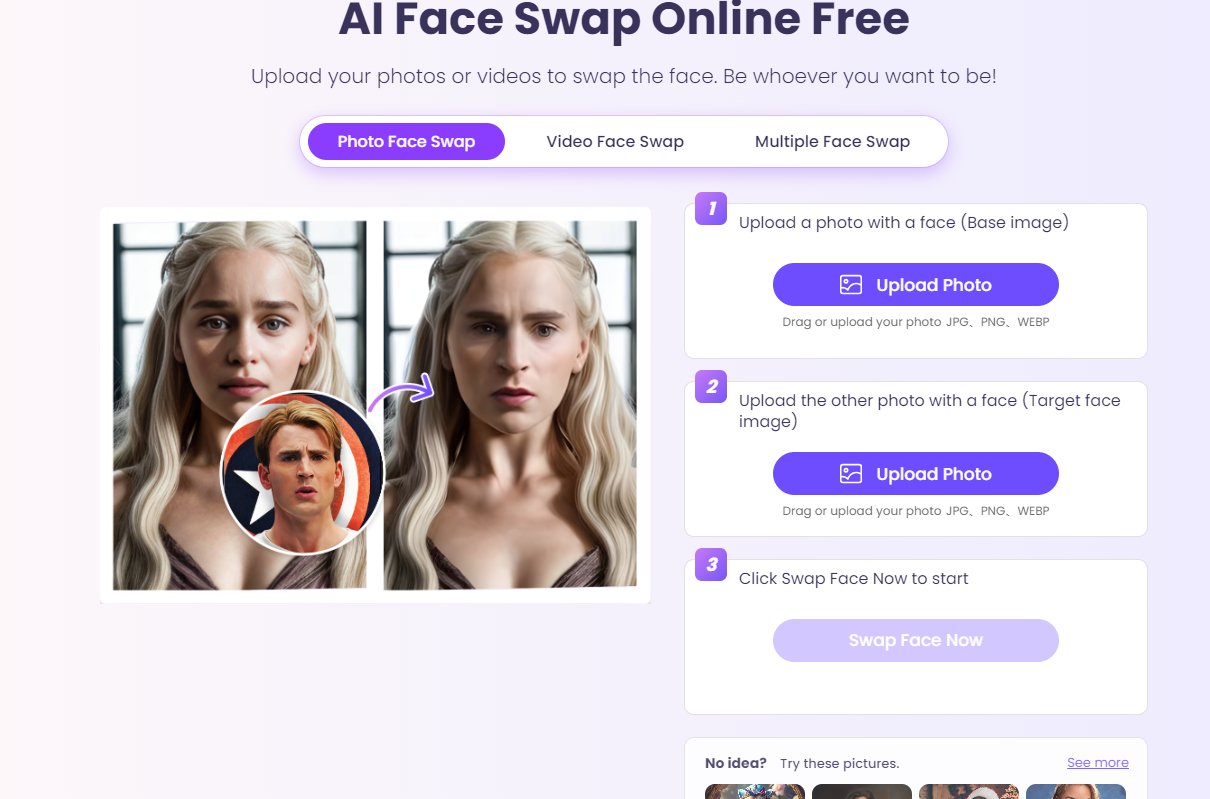 Vidnoz AI Face Swap - Photo and Video AI Face Swap Tools
